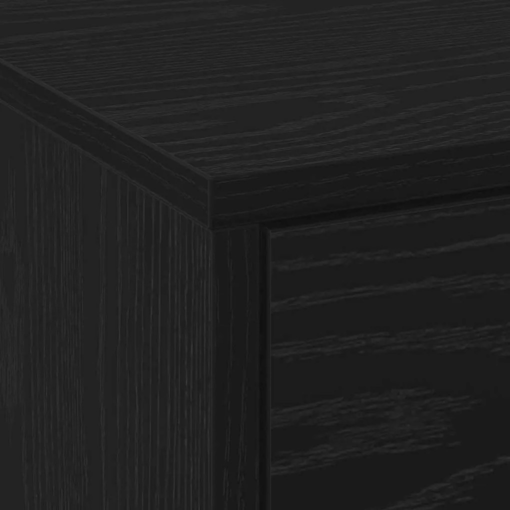 Armário de TV com LED Carvalho Preto 140x34x40 cm Madeira de Engenhari