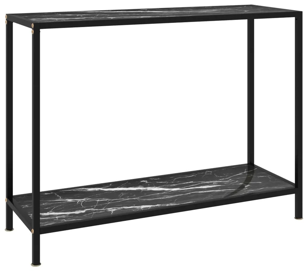 Mesa consola 100x35x75 cm vidro temperado preto