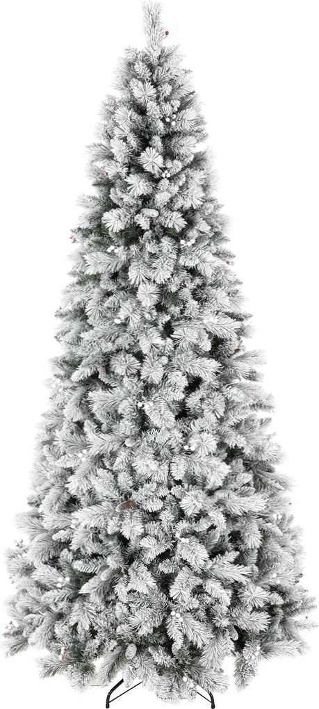 HOMCOM Árvore de Natal Artificial 270 cm com 1507 Ramos, Base Metálica Dobrável e Montagem Rápida, Branca | Aosom Portugal