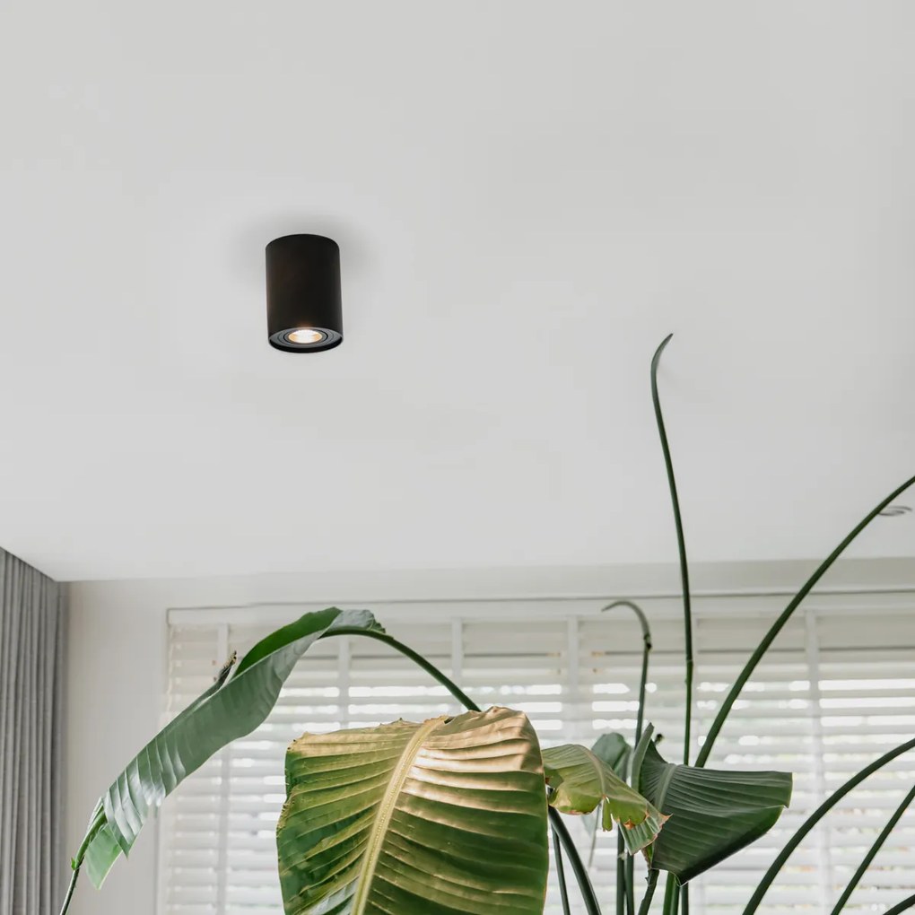 Foco de teto moderno preto rotativo e inclinável - Rondoo Up