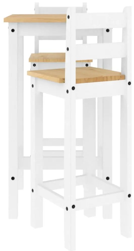 3 pcs conjunto de bar pinho maciço branco