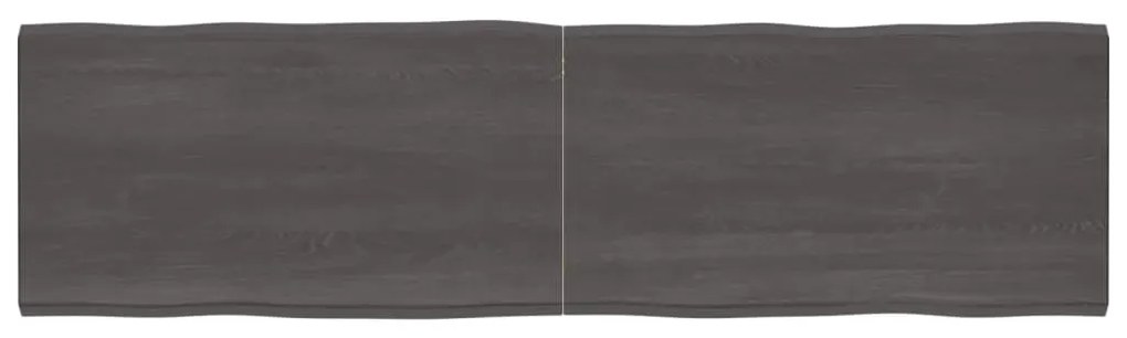 vidaXL Tampo de mesa com bordas vivas maciço tratado castanho-escuro
