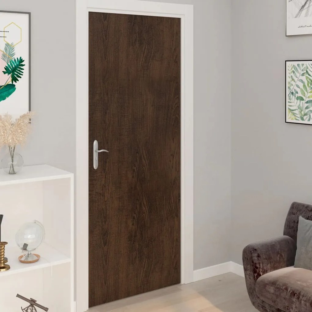vidaXL Autocolante para porta 2 pcs 210x90 cm PVC cor carvalho escuro