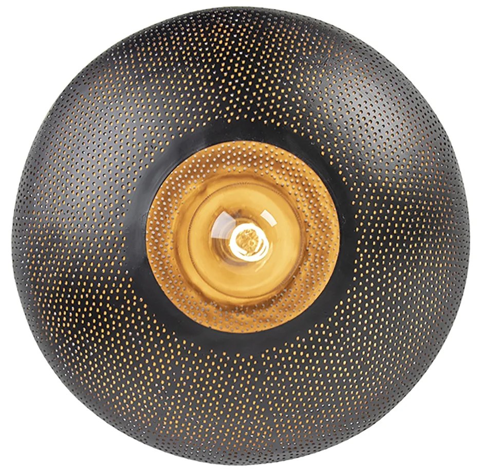 Candeeiro de teto inteligente preto e dourado 40 cm com Wifi G95 - Radiance