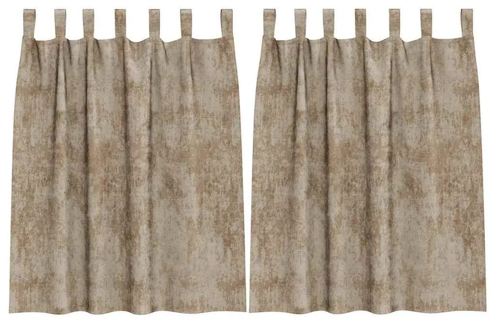 Cortinas de Veludo 2 peças com Ilhós Champagne 140x140 cm