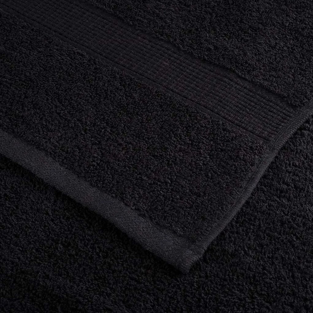 Toalhas de hóspedes 50 pcs Preto 30 x 50 cm Algodão