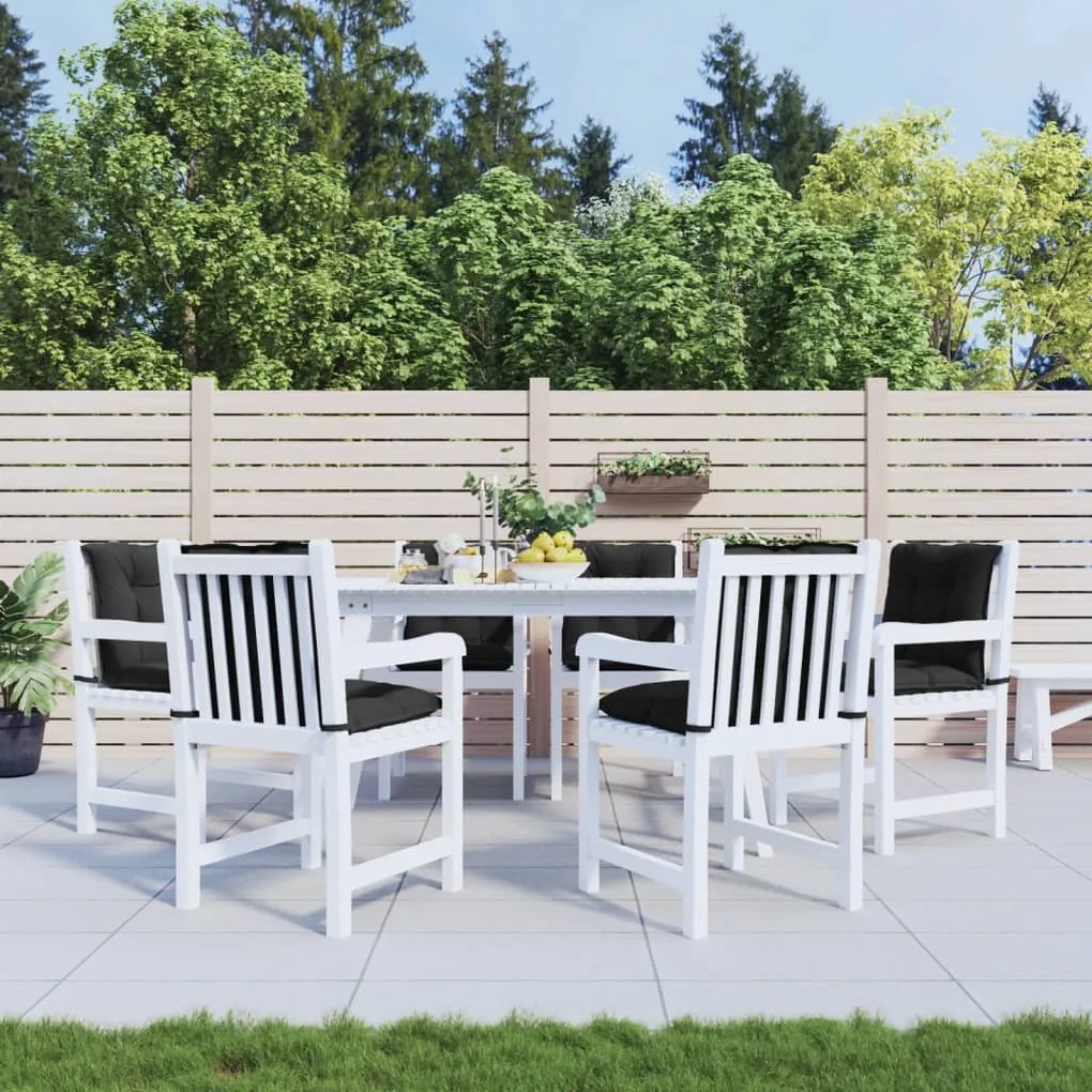 vidaXL Almofadões lombares p/ cadeiras de jardim 6pcs tecido preto