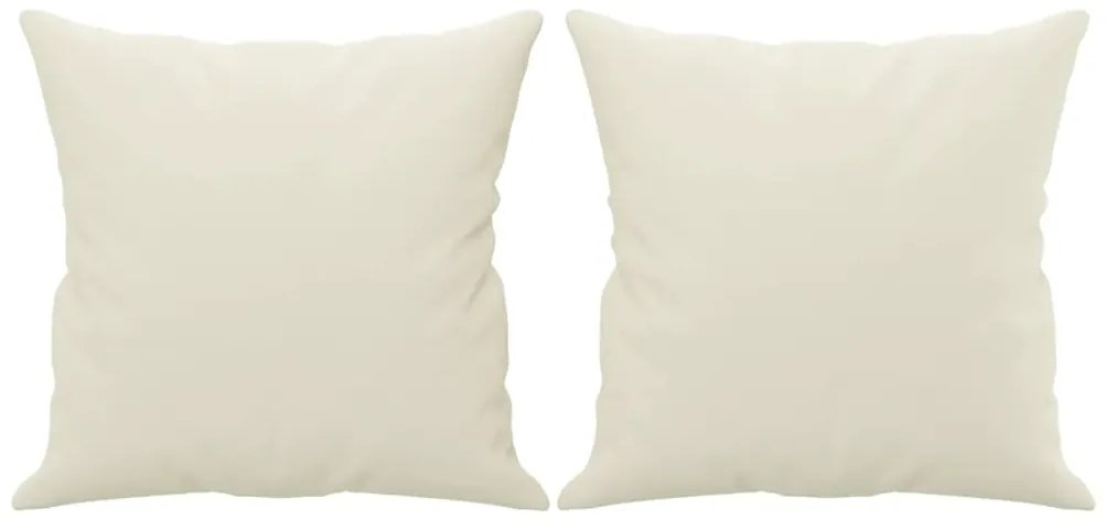 Sofá 2 lugares c/ almofadas decorativas 120 cm veludo creme