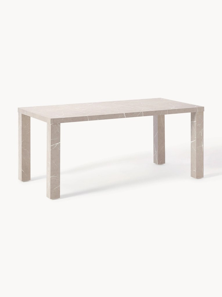 Mesa de jantar com aspeto de mármore Carl, 180 x 90 cm