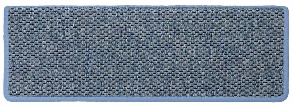 Tapetes escada adesivos aspeto sisal 15 pcs 65x21x4 cm azul