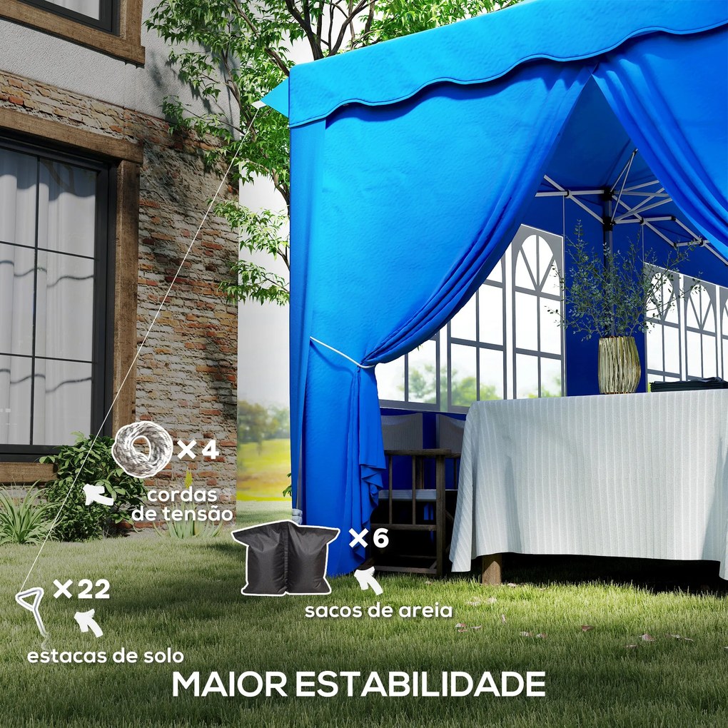 Tenda Dobrável Pop Up Tenda 596x300x315 cm Tenda Dobrável com 6 Parede