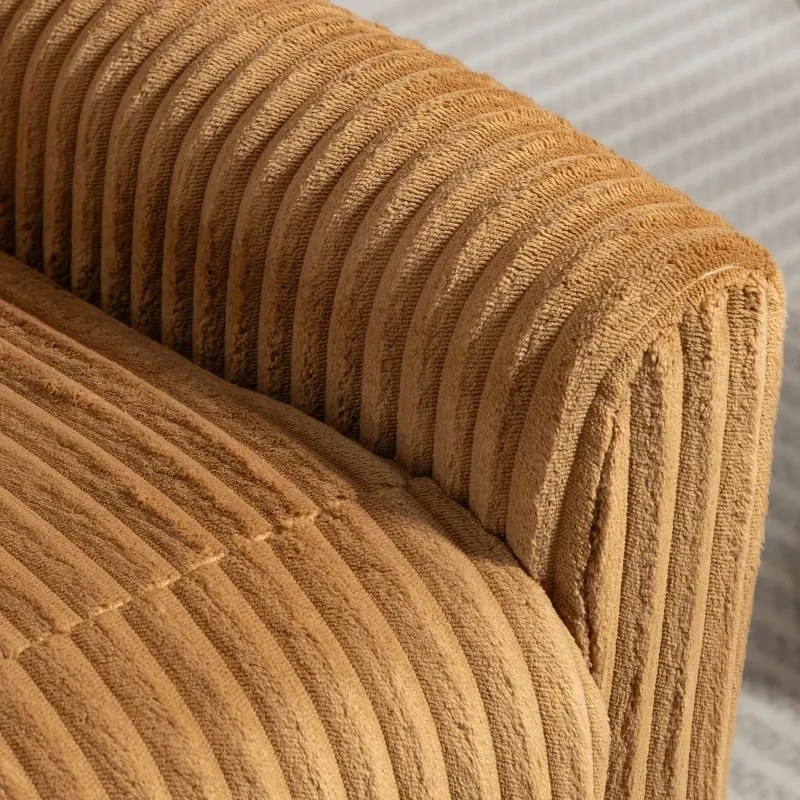 Poltrona Relax Reclinável Manual Estofada em Veludo com Apoio para Pés 73x86x100 cm Castanha