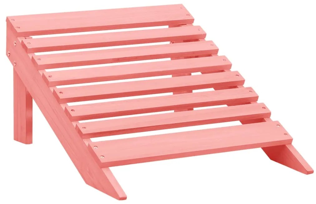 Cadeira Adirondack para jardim com otomano abeto maciço rosa