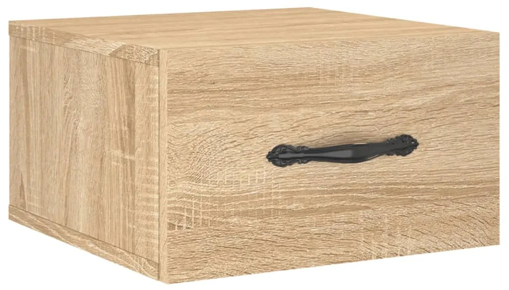 Mesas de cabeceira parede 2 pcs 35x35x20 cm cor carvalho sonoma