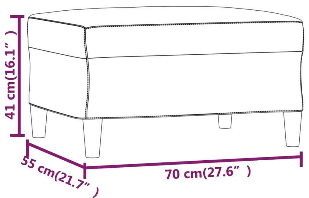 Apoio de pés 70x55x41 cm veludo vermelho tinto
