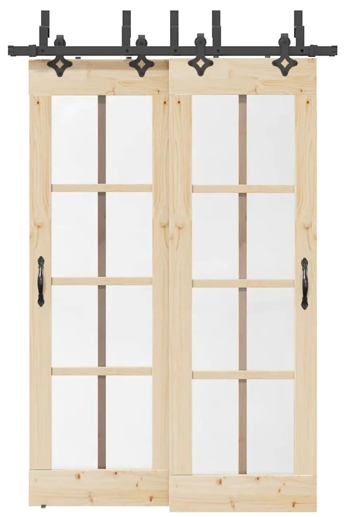 vidaXL Kit de ferragens para porta deslizante 152,5 cm aço preto