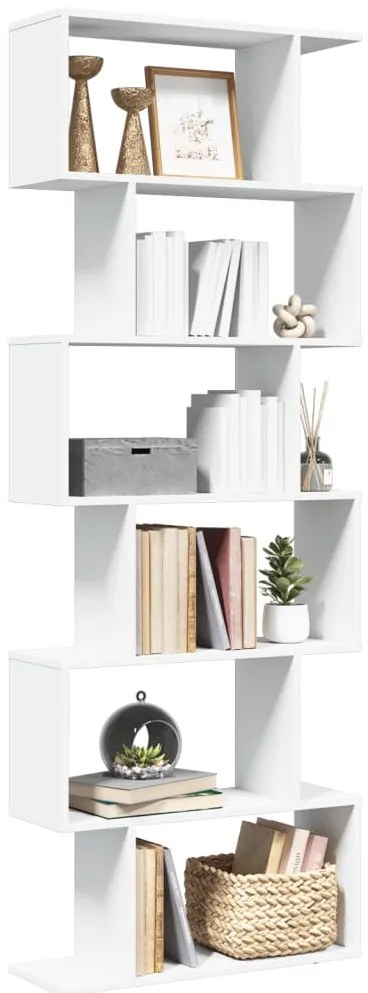 Estante divisória 6 níveis 70x24x193cm derivados madeira branco
