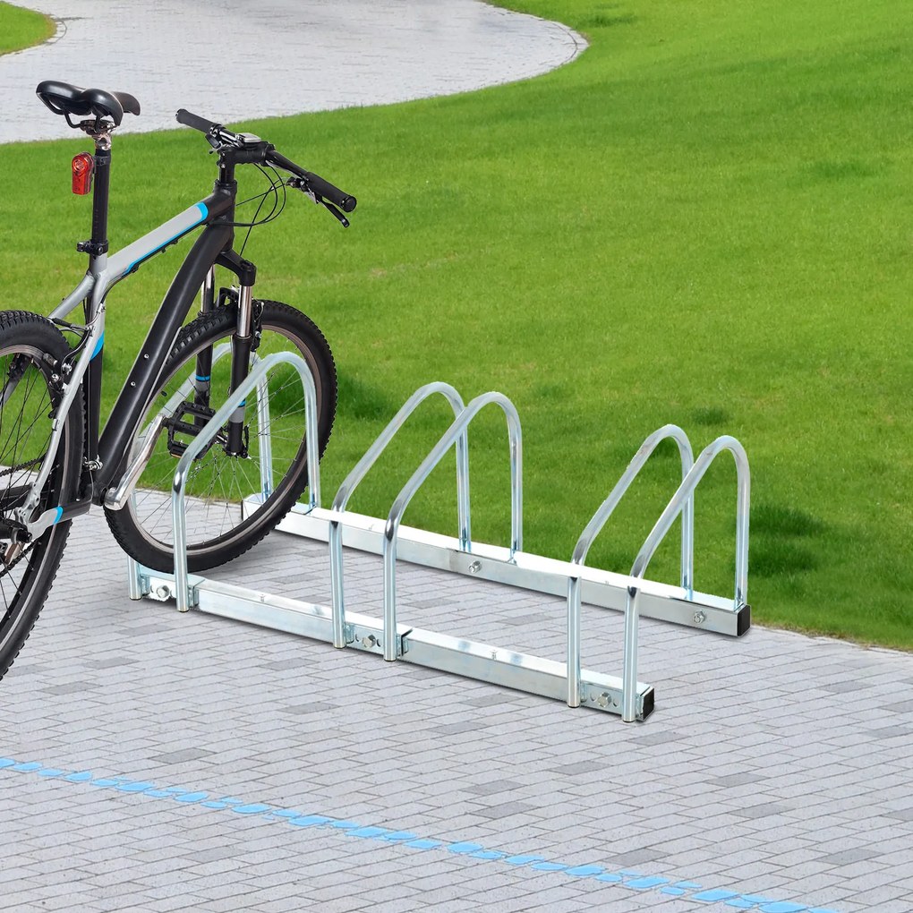 ® Estacionamento 3 bicicletas Aço Prateado 70,5x33x27cm