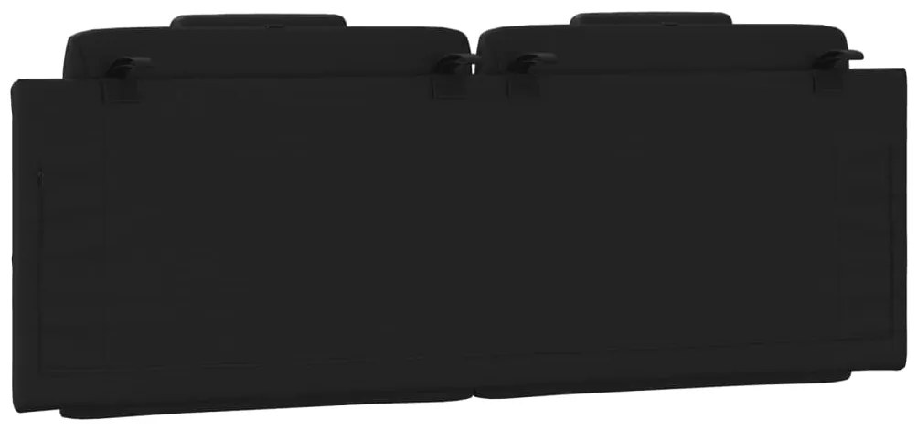 Almofadão de cabeceira 140 cm couro artificial preto