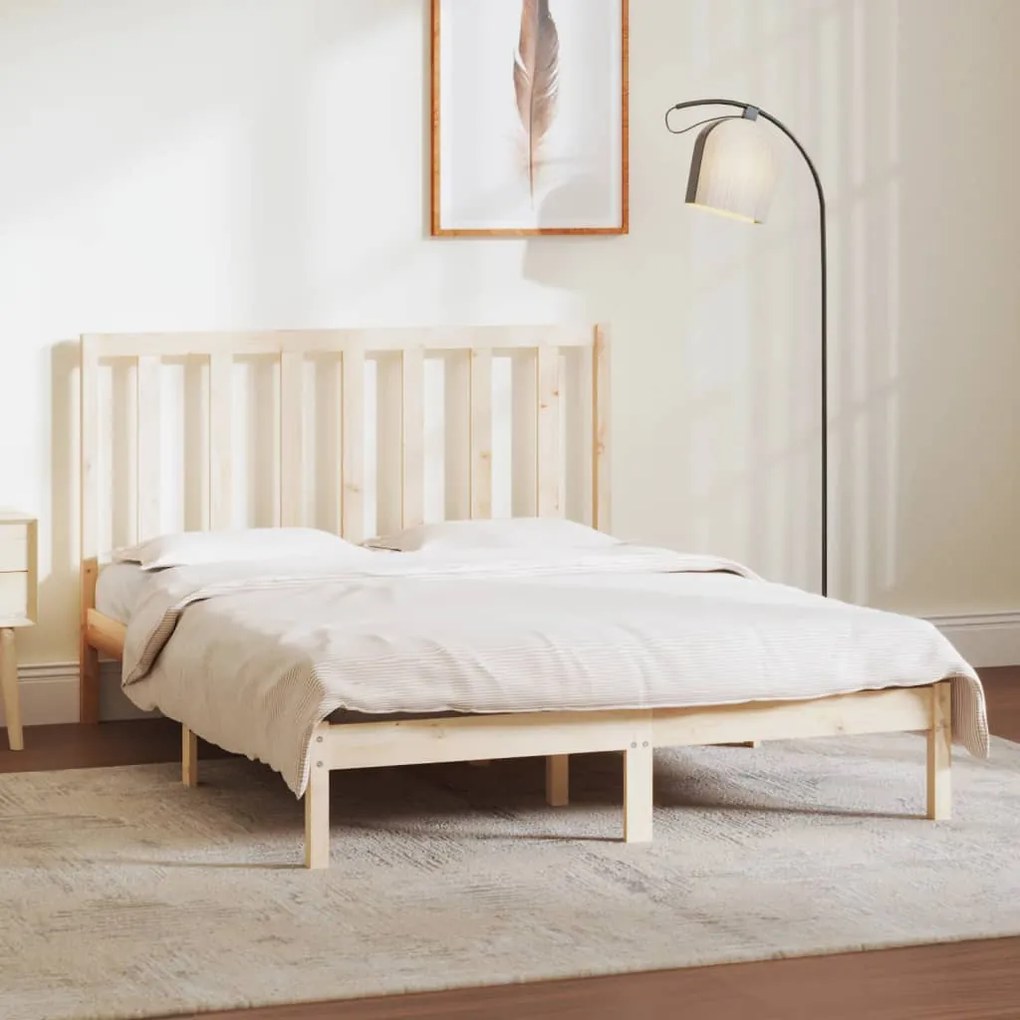 Cama sem colchão 140x190 cm madeira de pinho maciça
