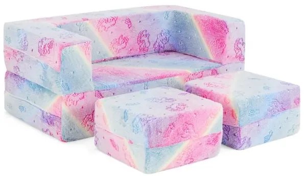 Sofá de brincar para crianças com capa lavável à máquina e enchimento de espuma de alta densidade - cinza