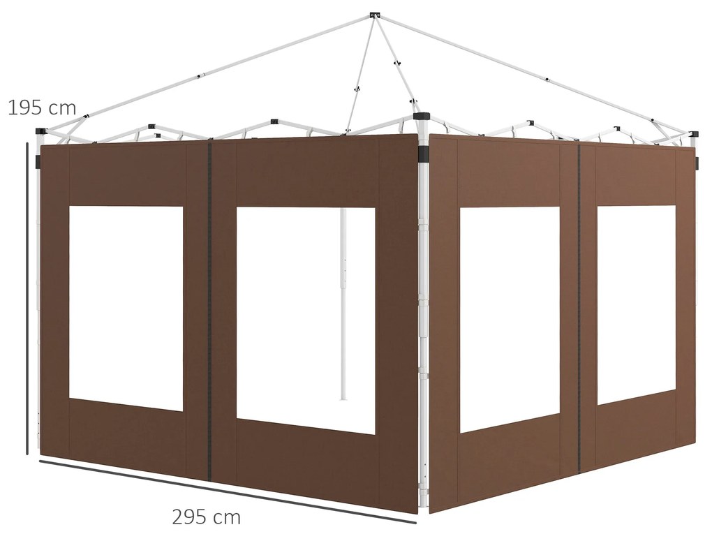 Outsunny Paredes Laterais para Tenda de 2 Painéis 295x195 cm Paredes L