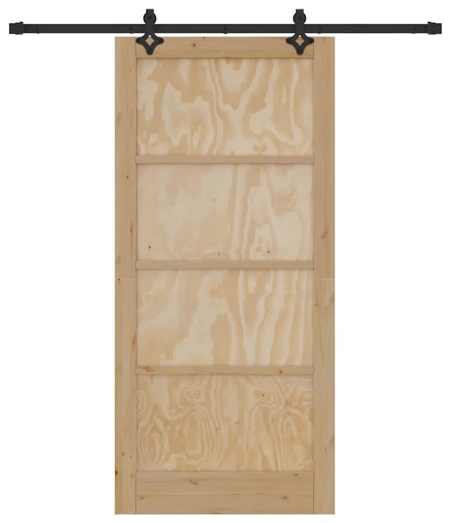 Porta Deslizante vidaXL com Conjunto de Ferragens 93x202 cm Madeira Ma