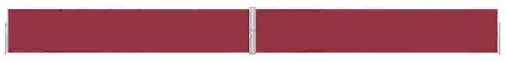 Toldo lateral retrátil para pátio 170x1200 cm vermelho