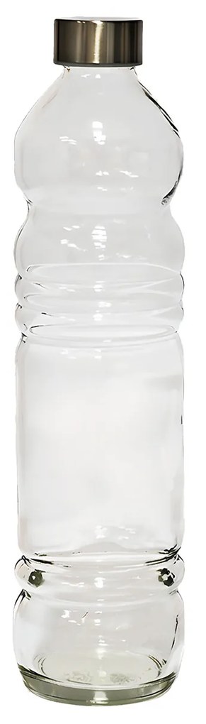 Garrafa Vidro Tampa Metal Redonda 1000ml 8.5X31cm