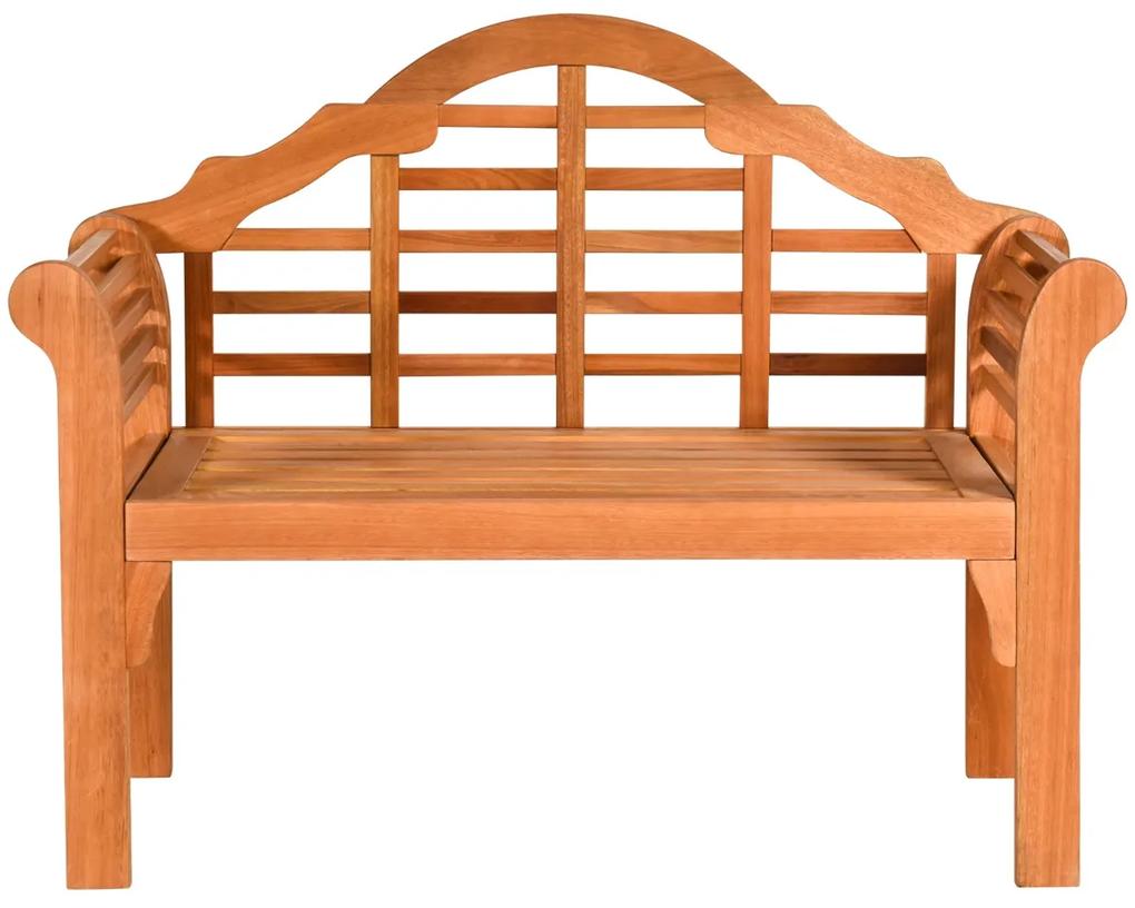 Banco exterior dobrável de madeira maciça Cadeira para 2 pessoas para jardim, pátio e alpendre 123 x 54 x 69 cm Natural