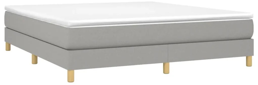 Estrutura de cama sem colchão 160x200 cm tecido cinzento-claro