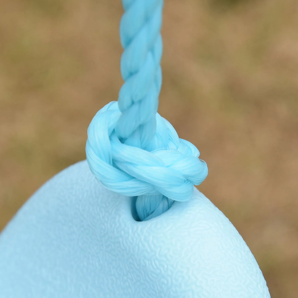 Outsunny Balanço de Metal para Crianças acima de 3 Anos Conjunto de Balanço com Assento e Corda Infantil para Pátio Jardim Carga Máxima. 30 kg 140x120x170 cm Azul