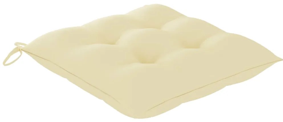 5 pcs conj. de jantar dobrável c/ almofadões p/ exterior bambu