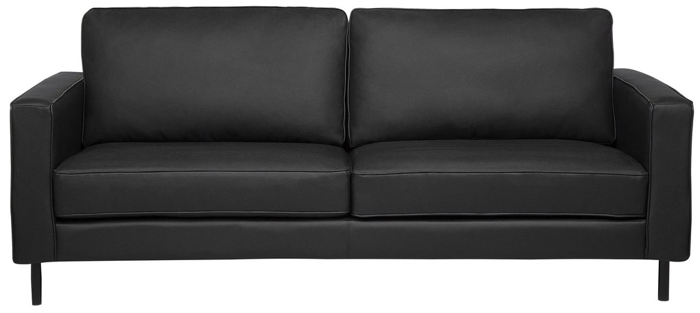 Conjunto de sofás com 4 lugares em pele sintética preta SAVALEN Beliani