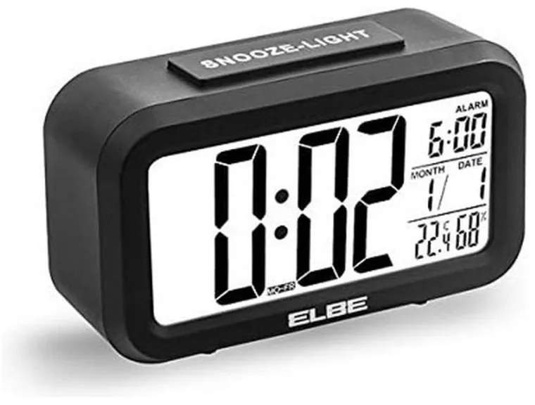 Rádio Despertador ELBE RD668N Preto LCD 4,4"