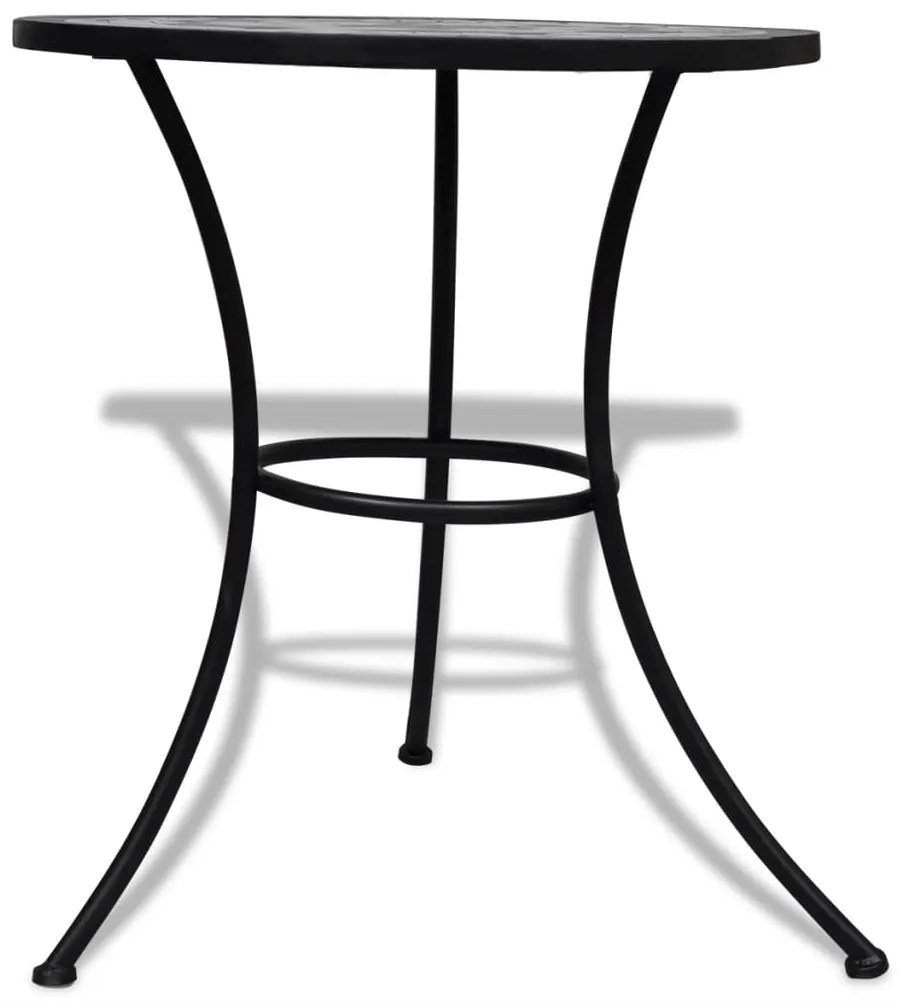Mesa de bistrô 60 cm mosaico preto e branco
