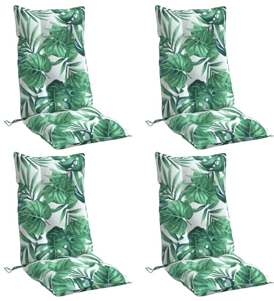 Almofadões p/ cadeira encosto alto 4 pcs tecido oxford folhas
