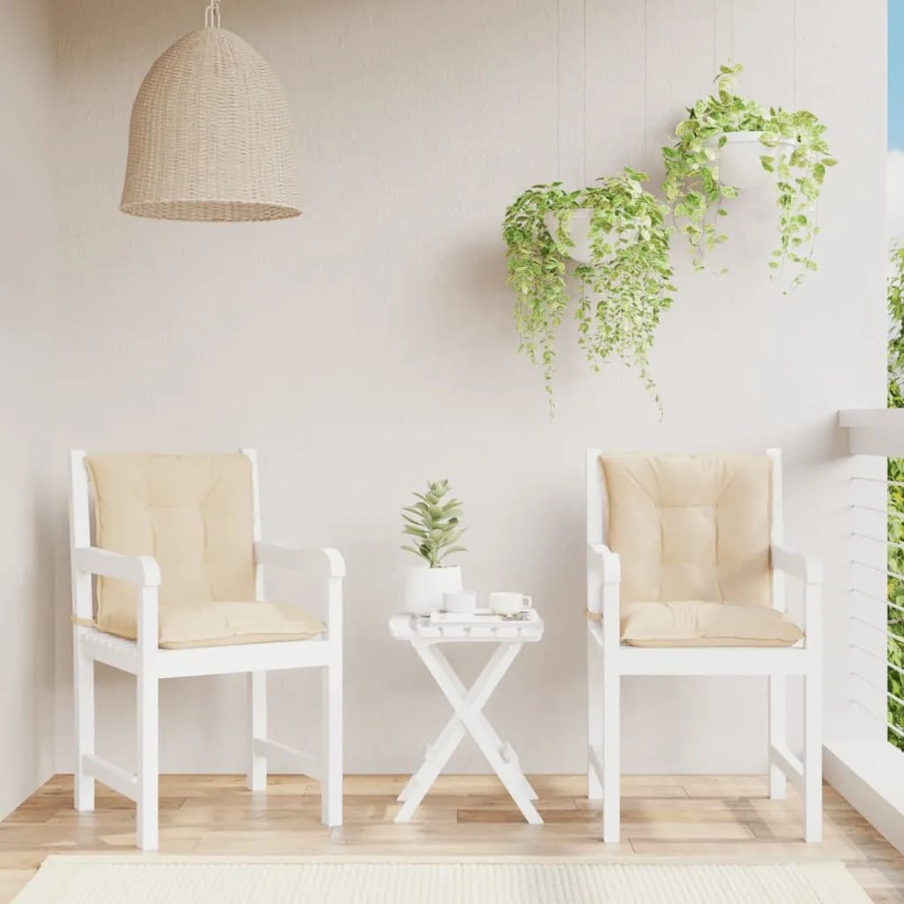 vidaXL Almofadões lombares p/ cadeiras de jardim 2pcs tecido bege