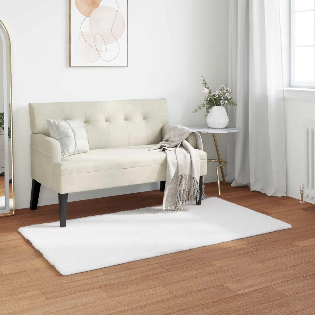 vidaXL Tapete de Pelo Sintético de Coelho Olite Branco 60 x 110 cm