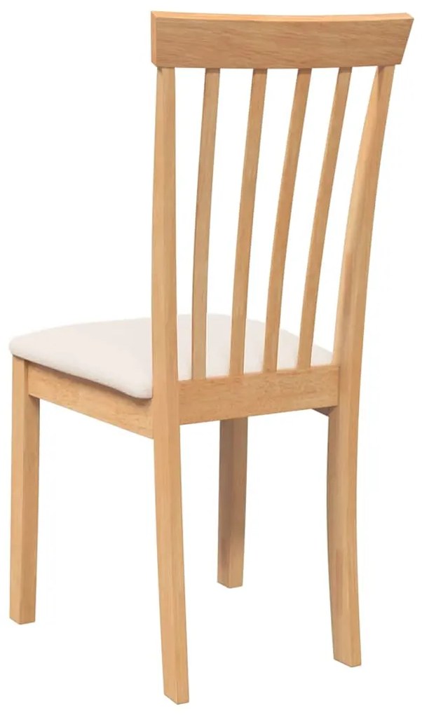 Cadeiras de jantar com almofadões 2 pcs madeira maciça natural