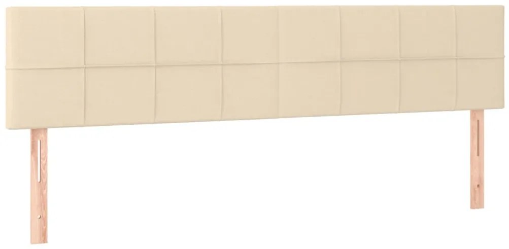 Cama box spring c/ colchão e LED 160x200 cm tecido cor creme