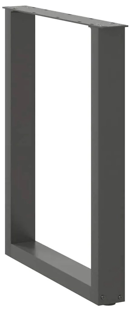 Pés para mesa de jantar em formato de U, 2 peças, antracite, 70x(72-73