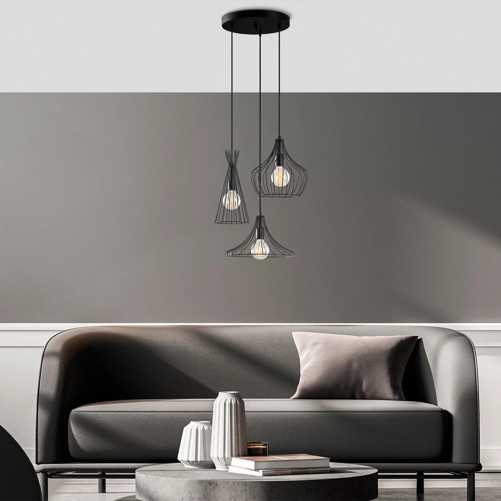 Candeeiro de Teto Mezopotamya – Preto – Ø 55 cm x Altura 113 cm