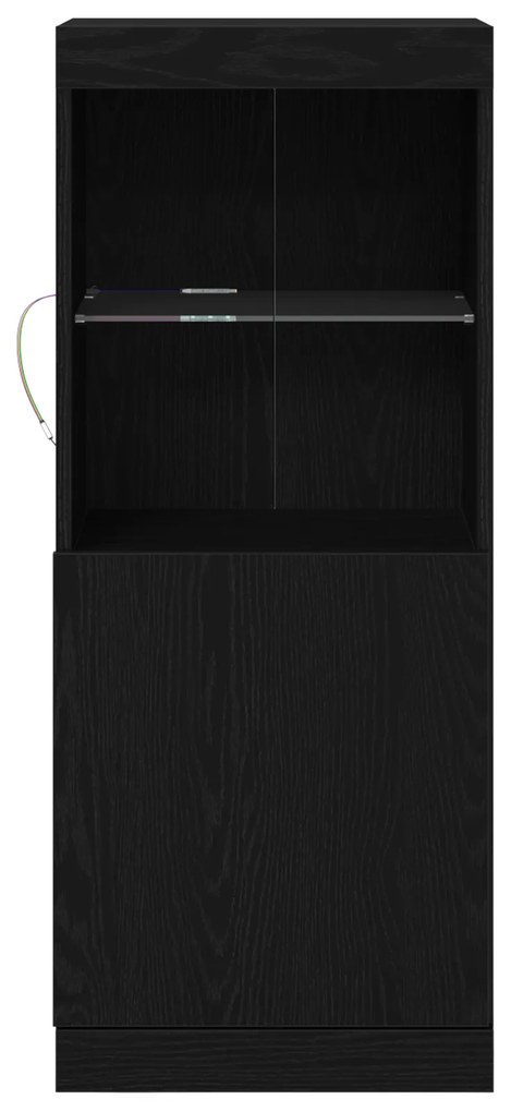 Sideboard vidaXL com Luzes LED Carvalho Preto 41x37x100 cm