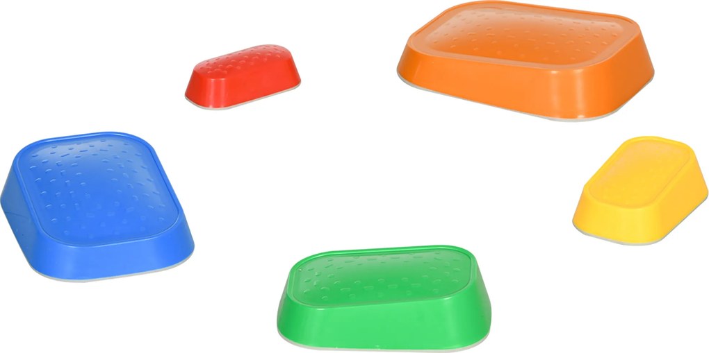 ZONEKIZ Jogo Equilíbrio Infantil 3-8 Anos Pedras Sensoriais Coordenação Treino Motor 5 Peças 36x28x31 cm Aprendizagem Divertida | Aosom Portugal