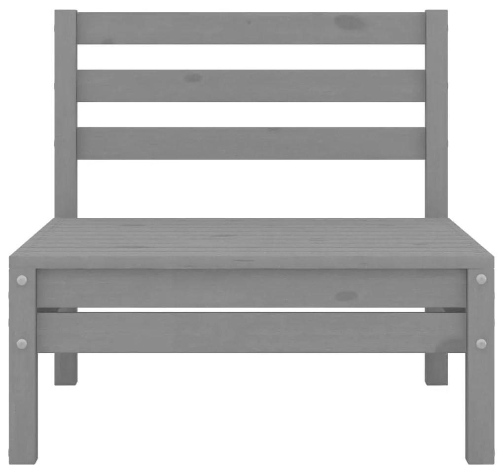 6 pcs conjunto lounge de jardim pinho maciço cinzento