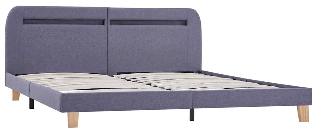 Estrutura de cama com LED sem colchão 150x200 cm tecido