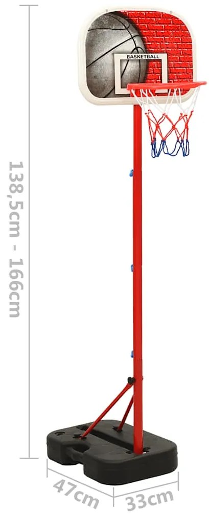 Conjunto portátil de basquetebol ajustável 138,5-166 cm