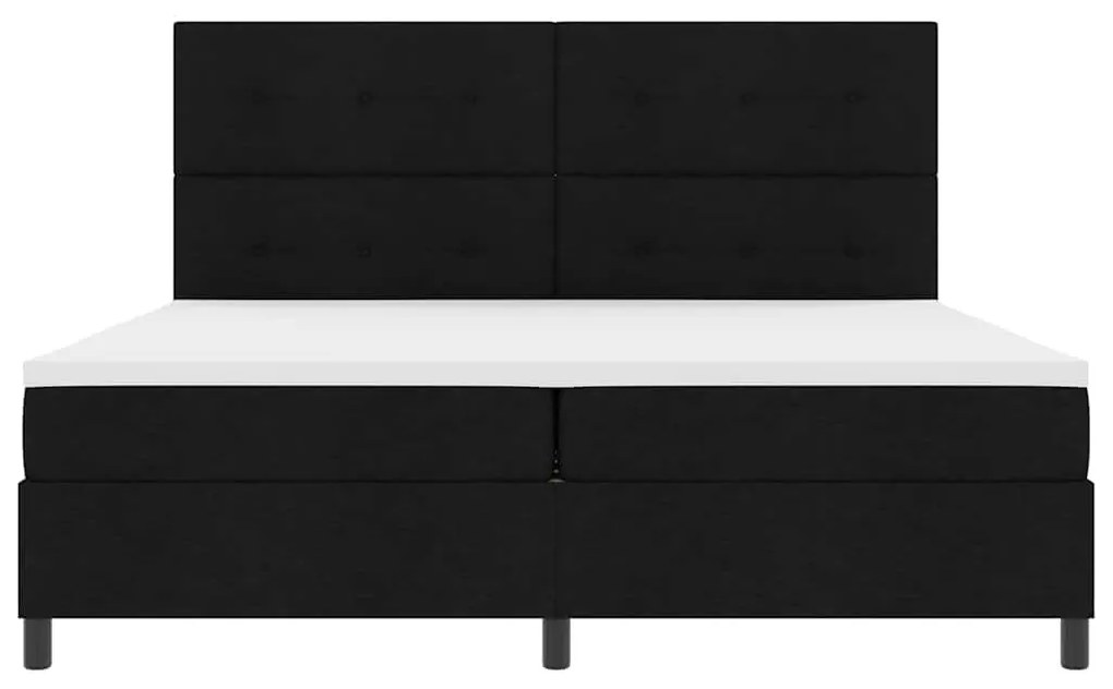 Cama Box com Colchão Preto 200x200 cm Tecido