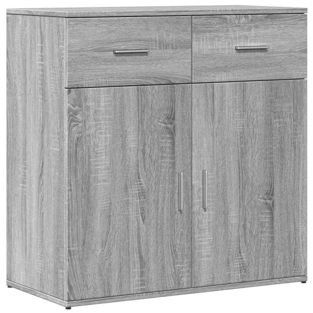 Aparadores 2 pcs 79x38x80 cm derivados madeira cinzento sonoma